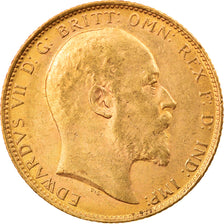 Moeda, Grã-Bretanha, Edward VII, Sovereign, 1904, AU(55-58), Dourado, KM:805