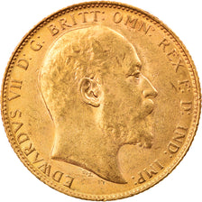 Moeda, Grã-Bretanha, Edward VII, Sovereign, 1910, MS(60-62), Dourado, KM:805