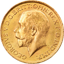 Coin, Great Britain, George V, Sovereign, 1914, MS(63), Gold, KM:820