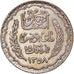 Moneda, Túnez, Ahmad Pasha Bey, 5 Francs, 1939, Paris, EBC, Plata, KM:264