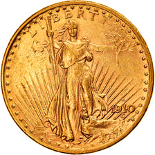 Coin, United States, Saint-Gaudens, $20, Double Eagle, 1910, U.S. Mint, Denver