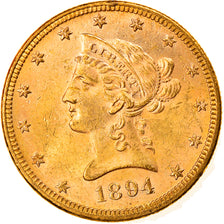 Coin, United States, Coronet Head, $10, Eagle, 1894, U.S. Mint, Philadelphia