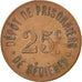 Coin, France, 25 Centimes, EF(40-45), Copper, Elie:10.3