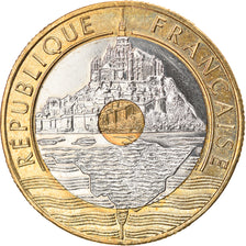 Coin, France, Mont Saint Michel, 20 Francs, 1999, Paris, MS(64), Tri-Metallic