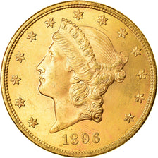 Coin, United States, $20, Double Eagle, 1896, Philadelphia, AU(55-58), Gold