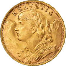 Moneda, Suiza, 20 Francs, 1947, Bern, EBC+, Oro, KM:35.2