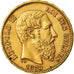 Moneta, Belgio, Leopold II, 20 Francs, 20 Frank, 1870, SPL-, Oro, KM:32