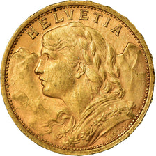 Coin, Switzerland, 20 Francs, 1901, Bern, AU(55-58), Gold, KM:35.1