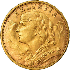 Moeda, Suíça, 20 Francs, 1913, Bern, AU(55-58), Dourado, KM:35.1