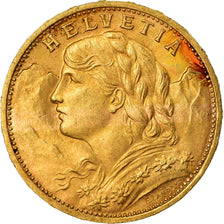 Coin, Switzerland, 20 Francs, 1922, Bern, AU(55-58), Gold, KM:35.1