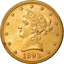 Moeda, Estados Unidos da América, Coronet Head, $10, Eagle, 1893, U.S. Mint