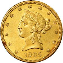 Moeda, Estados Unidos da América, Coronet Head, $10, Eagle, 1905, U.S. Mint