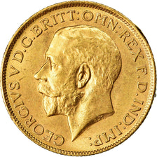 Coin, Great Britain, George V, Sovereign, 1918, MS(60-62), Gold