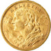 Coin, Switzerland, 20 Francs, 1908, Bern, MS(60-62), Gold, KM:35.1