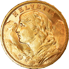 Coin, Switzerland, 20 Francs, 1915, Bern, MS(64), Gold, KM:35.1