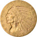 Moneda, Estados Unidos, Indian Head, $5, Half Eagle, 1909, Philadelphia, MBC