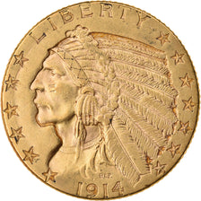 Moneda, Estados Unidos, Indian Head, $5, Half Eagle, 1914, U.S. Mint, Denver