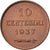 Coin, San Marino, 10 Centesimi, 1937, Rome, MS(64), Bronze, KM:13