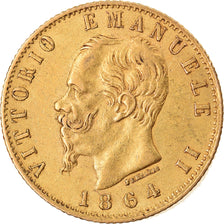 Münze, Italien, Vittorio Emanuele II, 20 Lire, 1864, Torino, SS+, Gold, KM:10.1