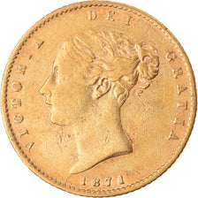 Coin, Great Britain, Victoria, 1/2 Sovereign, 1871, London, VF(30-35), Gold