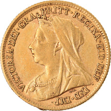 Monnaie, Grande-Bretagne, Victoria, 1/2 Sovereign, 1898, Londres, TTB, Or