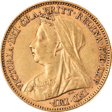 Coin, Great Britain, Victoria, 1/2 Sovereign, 1901, London, AU(50-53), Gold