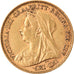 Moneda, Gran Bretaña, Victoria, 1/2 Sovereign, 1901, London, MBC+, Oro, KM:784