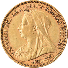 Munten, Groot Bretagne, Victoria, 1/2 Sovereign, 1901, London, ZF+, Goud, KM:784