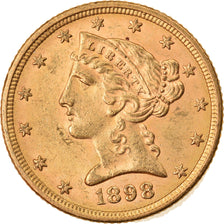 Münze, Vereinigte Staaten, Coronet Head, $5, Half Eagle, 1898, U.S. Mint, San