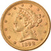 Moneda, Estados Unidos, Coronet Head, $5, Half Eagle, 1898, U.S. Mint, San