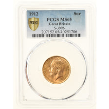 Coin, Great Britain, George V, Sovereign, 1912, PCGS, MS65, MS(65-70), Gold