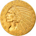 Moneta, Stati Uniti, Indian Head, $5, Half Eagle, 1909, Philadelphia, BB, Oro