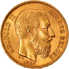 Münze, Belgien, Leopold II, 20 Francs, 20 Frank, 1867, VZ, Gold, KM:32