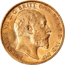 Monnaie, Grande-Bretagne, Edward VII, 1/2 Sovereign, 1902, TTB+, Or, KM:804