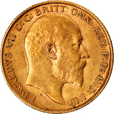 Moneda, Gran Bretaña, Edward VII, 1/2 Sovereign, 1904, MBC+, Oro, KM:804