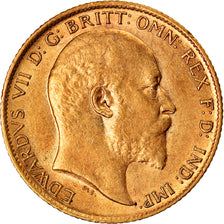 Moneta, Gran Bretagna, Edward VII, 1/2 Sovereign, 1907, BB, Oro, KM:804