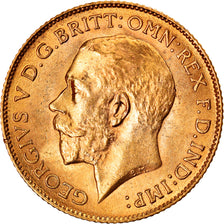 Moeda, Grã-Bretanha, George V, 1/2 Sovereign, 1915, London, MS(60-62), Dourado