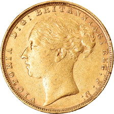 Coin, Great Britain, Victoria, Sovereign, 1884, EF(40-45), Gold, KM:752