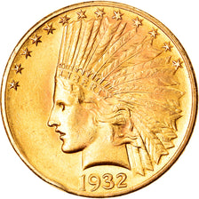 Moneta, USA, Indian Head, $10, Eagle, 1932, U.S. Mint, Philadelphia, AU(55-58)