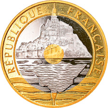 Monnaie, France, Mont Saint Michel, 20 Francs, 1992, FDC, Silver and Gold