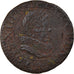 Moeda, França, Louis XIII, Double Tournois, 1628, Paris, VF(20-25), Cobre