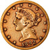 Moneta, USA, Coronet Head, $5, Half Eagle, 1892, U.S. Mint, San Francisco