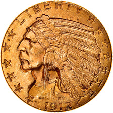 Monnaie, États-Unis, Indian Head, $5, Half Eagle, 1912, U.S. Mint