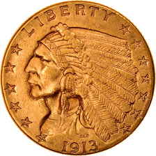 Monnaie, États-Unis, Indian Head, $2.50, Quarter Eagle, 1913, U.S. Mint