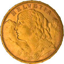 Moeda, Suíça, 20 Francs, 1914, Bern, MS(60-62), Dourado, KM:35.1