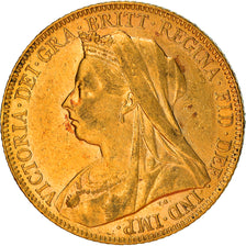 Coin, Great Britain, Victoria, Sovereign, 1900, AU(50-53), Gold, KM:785