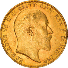 Münze, Großbritannien, Edward VII, Sovereign, 1908, VZ, Gold, KM:805