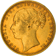 Coin, Great Britain, Victoria, Sovereign, 1872, London, EF(40-45), Gold