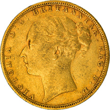 Moeda, Grã-Bretanha, Victoria, Sovereign, 1885, London, VF(30-35), Dourado