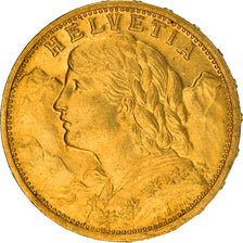 Münze, Schweiz, 20 Francs, 1907, Bern, VZ, Gold, KM:35.1